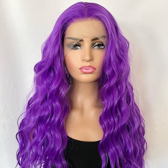 Event Ready 24” Purple Passion Color 13x2.5 Premium Fiber Lace Front Wig - Picture 1 of 13